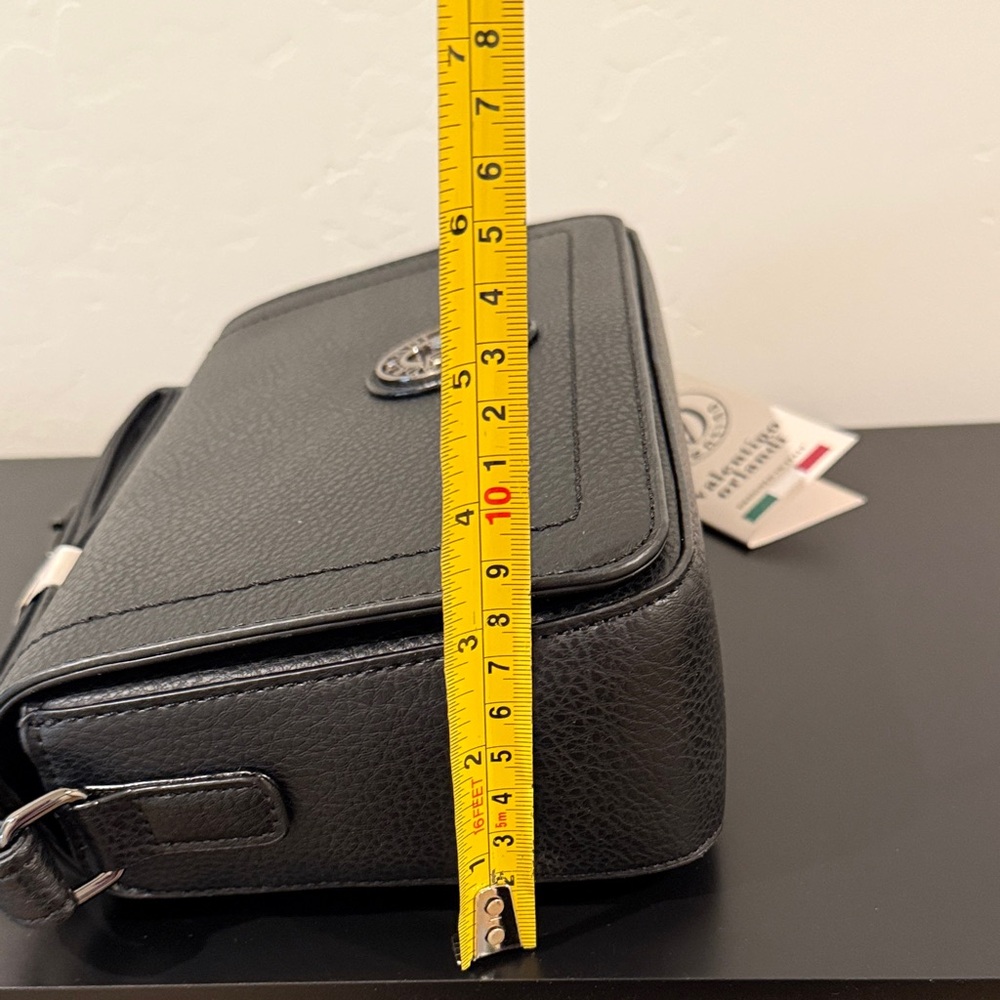 Orlandi Valentino Black Textured Crossbody Bag - Picture 6 of 11